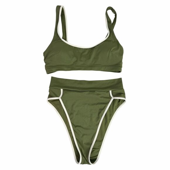aerie Other - Offline by Aerie Medium Scoop Cheeky Bikini Green Cream